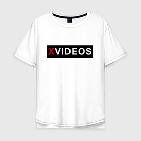 Мужская футболка хлопок Oversize с принтом XVIDEOS в Тюмени, 100% хлопок | свободный крой, круглый ворот, “спинка” длиннее передней части | 2 | big | com | girl | http | https | milf | mom | ru | russian | teen | tits | video | www | xvideos | зеркало | русское | хвидео | чмшвущы