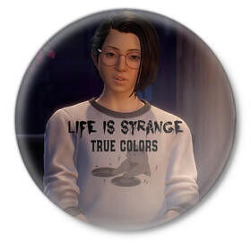 Значок с принтом life is strange true colors в Тюмени,  металл | круглая форма, металлическая застежка в виде булавки | game | life is strange:true colors | арт | графика | игры