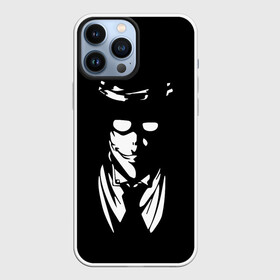 Чехол для iPhone 13 Pro Max с принтом Черно белый Алукард в Тюмени,  |  | alucard | alukard | anime | blood | dracula | hellsing | integra | japan | manga | seras | tepes | vampire | victoria | vlad | алукард | аниме | вампир | виктория | влад | граф | дракула | интегра | клыки | кровь | манга | монстр | серас | хел