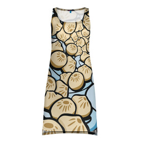 Платье-майка 3D с принтом Нежная бууза в Тюмени, 100% полиэстер | полуприлегающий силуэт, широкие бретели, круглый вырез горловины, удлиненный подол сзади. | бабрбук | байкал | бууза | иркутск