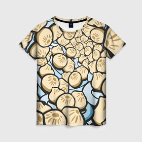 Женская футболка 3D с принтом Нежная бууза в Тюмени, 100% полиэфир ( синтетическое хлопкоподобное полотно) | прямой крой, круглый вырез горловины, длина до линии бедер | Тематика изображения на принте: бабрбук | байкал | бууза | иркутск
