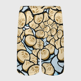 Детские спортивные шорты 3D с принтом Нежная бууза в Тюмени,  100% полиэстер
 | пояс оформлен широкой мягкой резинкой, ткань тянется
 | Тематика изображения на принте: бабрбук | байкал | бууза | иркутск