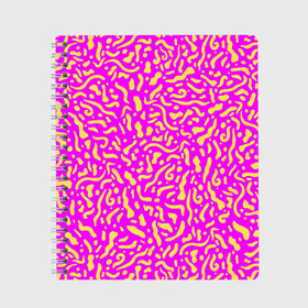 Тетрадь с принтом Абстрактные узоры в Тюмени, 100% бумага | 48 листов, плотность листов — 60 г/м2, плотность картонной обложки — 250 г/м2. Листы скреплены сбоку удобной пружинной спиралью. Уголки страниц и обложки скругленные. Цвет линий — светло-серый
 | abstract | military | neon | pattern | pink | purple | texture | абстракция | бактерии | волны | восточные | гламур | желтые узоры | камуфляж | кудрявые | милитари | нежные | неоновые | орнамент | паттерн | пятна | резьба