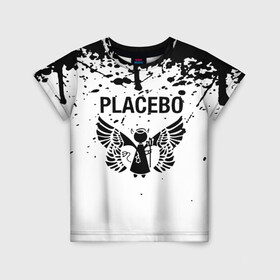 Детская футболка 3D с принтом placebo в Тюмени, 100% гипоаллергенный полиэфир | прямой крой, круглый вырез горловины, длина до линии бедер, чуть спущенное плечо, ткань немного тянется | black eyed | black market music | every you every me | nancy boy | placebo | placebo interview | placebo live | placebo nancy | pure morning | running up that hill | special k | taste in men | where is my mind | without you i’m nothing