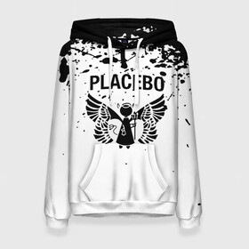 Женская толстовка 3D с принтом placebo в Тюмени, 100% полиэстер  | двухслойный капюшон со шнурком для регулировки, мягкие манжеты на рукавах и по низу толстовки, спереди карман-кенгуру с мягким внутренним слоем. | black eyed | black market music | every you every me | nancy boy | placebo | placebo interview | placebo live | placebo nancy | pure morning | running up that hill | special k | taste in men | where is my mind | without you i’m nothing