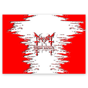 Поздравительная открытка с принтом mayhem в Тюмени, 100% бумага | плотность бумаги 280 г/м2, матовая, на обратной стороне линовка и место для марки
 | black | black metal | burzum | de mysteriis dom sathanas | dead | deathcrush | dom | dwi | dwi woii | euronymous | freezing | hellhammer | lords of chaos | mayhem | metal | mysteriis | necrobutcher | norwegian black metal | sathanas | the true mayhem