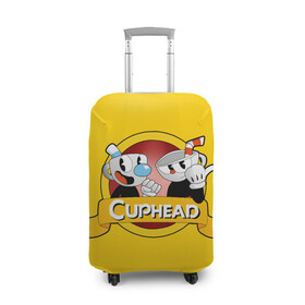 Чехол для чемодана 3D с принтом CUPHEAD КАПХЕД в Тюмени, 86% полиэфир, 14% спандекс | двустороннее нанесение принта, прорези для ручек и колес | cuphead | боссы | игра | капхед