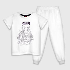 Детская пижама хлопок с принтом Nezuko Kamado Kimetsu no Yaiba в Тюмени, 100% хлопок |  брюки и футболка прямого кроя, без карманов, на брюках мягкая резинка на поясе и по низу штанин
 | demon slayer | kamado | kimetsu no yaiba | nezuko | tanjiro | аниме | гию томиока | зеницу агацума | иноске хашибира | камадо | клинок | корзинная девочка | манга | музан кибуцуджи | незуко | рассекающий демонов | танджиро