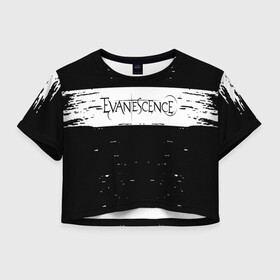 Женская футболка Crop-top 3D с принтом evanescence в Тюмени, 100% полиэстер | круглая горловина, длина футболки до линии талии, рукава с отворотами | amy | amy lee | bring me to life | evanescence | evanescence band | evanescence live | evanescence music | evanescence official | evanescence vevo | lee | me | music | my immortal | pop | rock | vevo | vevo music | vevo playlist | wind up