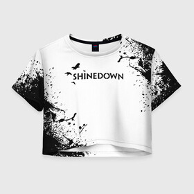 Женская футболка Crop-top 3D с принтом shinedown в Тюмени, 100% полиэстер | круглая горловина, длина футболки до линии талии, рукава с отворотами | Тематика изображения на принте: 45 shinedown | atlantic | atlantic records | brent smith | cut the cord | get up shinedown | music video | official video | rock | shinedown | shinedown (musical group) | shinedown devil | sound of madness | state of my head | zach myers