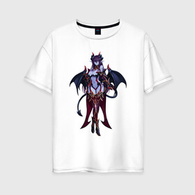 Женская футболка хлопок Oversize с принтом Demoness  в Тюмени, 100% хлопок | свободный крой, круглый ворот, спущенный рукав, длина до линии бедер
 | ад | аниме | демонесса | дьяволица
