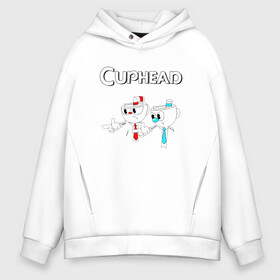 Мужское худи Oversize хлопок с принтом Cuphead в Тюмени, френч-терри — 70% хлопок, 30% полиэстер. Мягкий теплый начес внутри —100% хлопок | боковые карманы, эластичные манжеты и нижняя кромка, капюшон на магнитной кнопке | cuphead | tdcuphd | горит пукан | двое | игры | невозможно пройти. | чашки головы | чашкоголовые