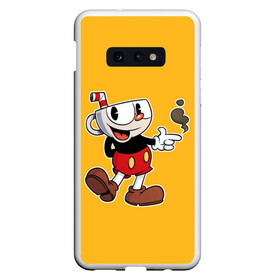 Чехол для Samsung S10E с принтом CUPHEAD КАПХЕД в Тюмени, Силикон | Область печати: задняя сторона чехла, без боковых панелей | art | cartoon | cup | cuphead | devil | dice | game | king | mugman | the | арт | бос | босс | голова | демон | дьявол | игра | капхед | магмен | мультик | мультфильм | платформер | чаша | чашка | человек | черт