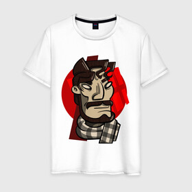 Мужская футболка хлопок с принтом Коба в Тюмени, 100% хлопок | прямой крой, круглый вырез горловины, длина до линии бедер, слегка спущенное плечо. | граффити | коба | конструктивизм | плакат | портрет | сталин
