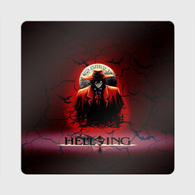 Магнит виниловый Квадрат с принтом HELLSING SSS в Тюмени, полимерный материал с магнитным слоем | размер 9*9 см, закругленные углы | bats | cracked | hellsing film | hellsing lettering | hellsing print | helsing | red | van hellsing | ван хельсинг | красный | летучие мыши | надпись хельсинг | принт хельсинг | трещены | фильм хельсинг | хельсинг