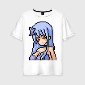 Женская футболка хлопок Oversize с принтом Pixel art anime girl в Тюмени, 100% хлопок | свободный крой, круглый ворот, спущенный рукав, длина до линии бедер
 | anime | art | girl | manga | pixel | аниме | арт | девушка | манга | пиксель