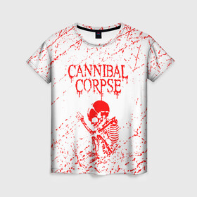 Женская футболка 3D с принтом cannibal corpse в Тюмени, 100% полиэфир ( синтетическое хлопкоподобное полотно) | прямой крой, круглый вырез горловины, длина до линии бедер | cannibal | cannibal corpse | cannibal corpse butchered at birth | cannibal corpse eaten back to life | cannibal corpse hammer smashed face | corpse | death metal | металл | пластинки с металлическим лезвием | рок | труп каннибала