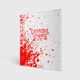 Холст квадратный с принтом cannibal corpse в Тюмени, 100% ПВХ |  | cannibal | cannibal corpse | cannibal corpse butchered at birth | cannibal corpse eaten back to life | cannibal corpse hammer smashed face | corpse | death metal | металл | пластинки с металлическим лезвием | рок | труп каннибала