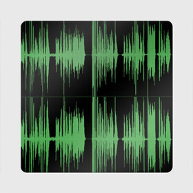 Магнит виниловый Квадрат с принтом AUDIOWAVE в Тюмени, полимерный материал с магнитным слоем | размер 9*9 см, закругленные углы | Тематика изображения на принте: underground | звук | звуковая волна | звукорежиссер | прикол