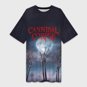 Платье-футболка 3D с принтом Cannibal Corpse | Труп Каннибала (Z) в Тюмени,  |  | cannibal | cannibal corpse | corpse | death metal | deathgrind | алекс уэбстер | брутальный дэт метал | дэт метал | дэтграйнд | пол мазуркевич | роб барретт | труп каннибала