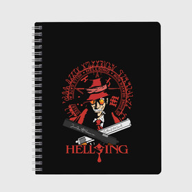 Тетрадь с принтом Hellsing в Тюмени, 100% бумага | 48 листов, плотность листов — 60 г/м2, плотность картонной обложки — 250 г/м2. Листы скреплены сбоку удобной пружинной спиралью. Уголки страниц и обложки скругленные. Цвет линий — светло-серый
 | alexander | alucard | anderson | dracula | hellsing | integra | seras | victoria | walter | александр | алукард | андерсон | ван | виктория | винкль | ганс | гюнше | дракула | интегра | макс | монтана | рип | серас | уолтер | хеллсинг | шрёдин