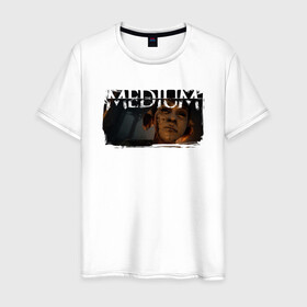 Мужская футболка хлопок с принтом The Medium Sadness в Тюмени, 100% хлопок | прямой крой, круглый вырез горловины, длина до линии бедер, слегка спущенное плечо. | Тематика изображения на принте: horror | medium | the medium | марианна | медиум
