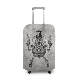 Чехол для чемодана 3D с принтом Стимпанк в Тюмени, 86% полиэфир, 14% спандекс | двустороннее нанесение принта, прорези для ручек и колес | steam punk | steampank | steampunk | гранж | механизм | мода | ретро | стиль | стимпанк | шестеренка