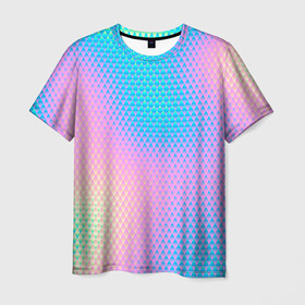 Мужская футболка 3D с принтом Переливы в Тюмени, 100% полиэфир | прямой крой, круглый вырез горловины, длина до линии бедер | Тематика изображения на принте: абстракция | геометрия | градиент | краски | рисунок | свет | текстура