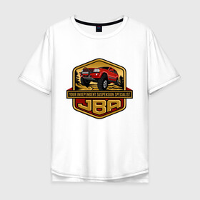 Мужская футболка хлопок Oversize с принтом Jeep JBA в Тюмени, 100% хлопок | свободный крой, круглый ворот, “спинка” длиннее передней части | Тематика изображения на принте: america | avto | car | v8 | машина | скорость | триал
