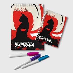 Блокнот с принтом Sabrina Spellman в Тюмени, 100% бумага | 48 листов, плотность листов — 60 г/м2, плотность картонной обложки — 250 г/м2. Листы скреплены удобной пружинной спиралью. Цвет линий — светло-серый
 | Тематика изображения на принте: sabrina | sabrina spellman | красный | леденящие душу приключения сабрины