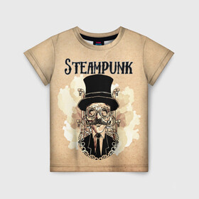 Детская футболка 3D с принтом Джентльмен в Тюмени, 100% гипоаллергенный полиэфир | прямой крой, круглый вырез горловины, длина до линии бедер, чуть спущенное плечо, ткань немного тянется | steampunk | арт | графика | обои | плакат | постер | стимпанк