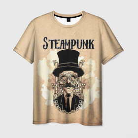 Мужская футболка 3D с принтом Джентльмен в Тюмени, 100% полиэфир | прямой крой, круглый вырез горловины, длина до линии бедер | steampunk | арт | графика | обои | плакат | постер | стимпанк
