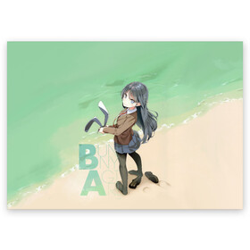 Поздравительная открытка с принтом Bunny a Girl в Тюмени, 100% бумага | плотность бумаги 280 г/м2, матовая, на обратной стороне линовка и место для марки
 | Тематика изображения на принте: anime | aobuta | bunny | bunny girl | futaba | kaede | mai | nodoka | pfnds | rio | sakuta | shoko | аниме | анимэ | девочка зайка | зайка | каэдэ | комедия | маи | нодока | панда | рио | сакута | сёко | футаба | шоко