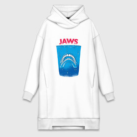 Платье-худи хлопок с принтом Jaws Челюсти   Прикол в Тюмени,  |  | art | film | horror | killer | merch | movie | parody | shark | teeth | white | акула | арт | белая акула | вставная челюсть | зубы | иллюстрация | кино | мерч | пародия | пародия на постер | пенсия | спилберг | стакан | фильм 