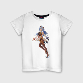 Детская футболка хлопок с принтом Гань Юй в Тюмени, 100% хлопок | круглый вырез горловины, полуприлегающий силуэт, длина до линии бедер | арт | боевая девушка | гань юй | коза | козочка | кокосовая козочка | милая девушка | рисунок