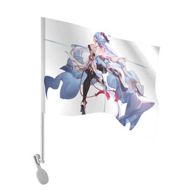 Флаг для автомобиля с принтом Красавица Гань Юй в Тюмени, 100% полиэстер | Размер: 30*21 см | арт | боевая девушка | гань юй | коза | козочка | кокосовая козочка | милая девушка | рисунок