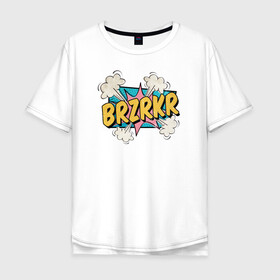 Мужская футболка хлопок Oversize с принтом Brzrkr Берсерк в Тюмени, 100% хлопок | свободный крой, круглый ворот, “спинка” длиннее передней части | berserker | brzrkr | аниме | берсерк | киану ривз