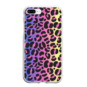 Чехол для iPhone 7Plus/8 Plus матовый с принтом Neon Leopard Pattern в Тюмени, Силикон | Область печати: задняя сторона чехла, без боковых панелей | Тематика изображения на принте: africa | afrika | gradient | summer | tropical | африка | африканский узор | градиент | леопард | леопардовый узор | лето | неон | неоновое свечение | паттерт | пятна | разные цвета | саванна | тропики | тропический узор