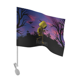 Флаг для автомобиля с принтом Little Nightmares 2 в Тюмени, 100% полиэстер | Размер: 30*21 см | little nightmares | страшилка | страшная игра | ужас | хоррор