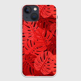 Чехол для iPhone 13 mini с принтом Тропические листья Монстера в Тюмени,  |  | art | background | design | exotic | fabric | fashion | hawaii | illustration | jungle | leaf | monstera | nature | palm | pattern | plant | summer | texture | tree | tropical | vector | wallpaper | листья | монстера | паттерн | растение | тропика | узоры