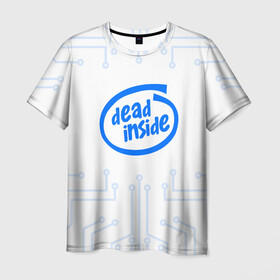 Мужская футболка 3D с принтом DEAD INSIDE в Тюмени, 100% полиэфир | прямой крой, круглый вырез горловины, длина до линии бедер | dead inside | dont open | гуль | дед инсайт | дединсайт | дэд инсайт | дэдинсайт | интроверт | кен канеки | мертв внутри | мертвый внутри