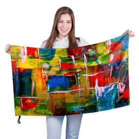 Флаг 3D с принтом КРАСКИ в Тюмени, 100% полиэстер | плотность ткани — 95 г/м2, размер — 67 х 109 см. Принт наносится с одной стороны | абстракция | краски | молодежное | неформальное | пестрое | цветное