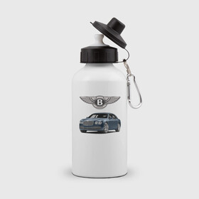 Бутылка спортивная с принтом BENTLEY в Тюмени, металл | емкость — 500 мл, в комплекте две пластиковые крышки и карабин для крепления | Тематика изображения на принте: bentley | car | англия | машина | скорость