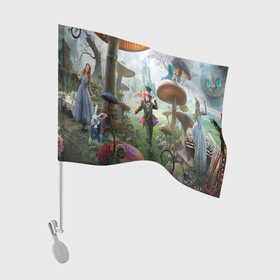 Флаг для автомобиля с принтом Алиса в Тюмени, 100% полиэстер | Размер: 30*21 см | абстракция | алиса | арт | рендеринг | страна чудес