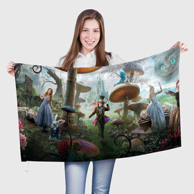 Флаг 3D с принтом Алиса в Тюмени, 100% полиэстер | плотность ткани — 95 г/м2, размер — 67 х 109 см. Принт наносится с одной стороны | абстракция | алиса | арт | рендеринг | страна чудес