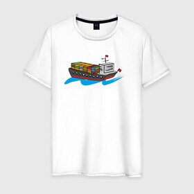 Мужская футболка хлопок с принтом suez canal ever given в Тюмени, 100% хлопок | прямой крой, круглый вырез горловины, длина до линии бедер, слегка спущенное плечо. | dry cargo ship | ever | given | suez | tanker
