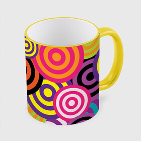 Кружка с полной запечаткой с принтом Аннотация разноцветных кругов в Тюмени, керамика | ёмкость 330 мл | абстрация | аннотация | иллюзии | круги | мишени | мишень | разноцветный