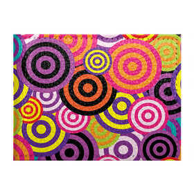 Обложка для студенческого билета с принтом Аннотация разноцветных кругов в Тюмени, натуральная кожа | Размер: 11*8 см; Печать на всей внешней стороне | Тематика изображения на принте: абстрация | аннотация | иллюзии | круги | мишени | мишень | разноцветный