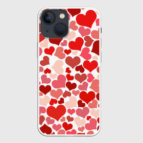 Чехол для iPhone 13 mini с принтом Множество сердец в Тюмени,  |  | hearts | love | абстракция | любовь | сердца | сердце | фон