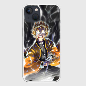 Чехол для iPhone 13 с принтом ЗЕНИЦУ | ZENITSU | KNY в Тюмени,  |  | demon slayer | giuy tomioka | kimetsu no yaiba | kny | nezuko | shinobu | slayer | tanjiro | yoriichi tsugikuni | zenitsu | гию томиока | зенитсу | зенитцу | иноске хашибира | клинок рассекающий демонов | незуко | танджиро | шинобу 